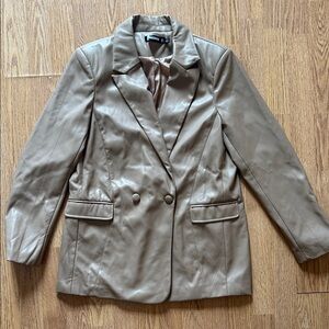 Missguided + Double-Breasted Brown Blazer